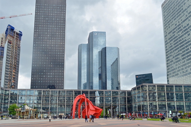 22 - The L'Araignée Rouge (Red Spider) sculpture by artist Alexander Calder in the La Défense business district of Paris